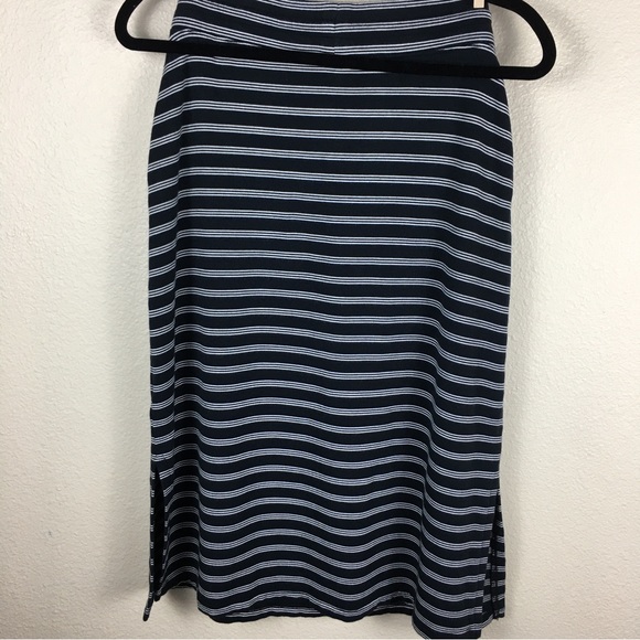 Talbots T by Talbots Women's Black/White Stripe Midi Skirt Size P - Picture 5 of 8